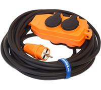 Cable de extensión de goma de 3x2,5 y 50 metros, con distribuidor múltiple y enchufe