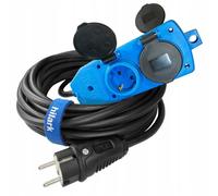 Cable de extensión de goma SCHUKO, color azul, con distribuidor, 4 enchufes, cable H07RN-F, 3x2,5, longitud 25 metros
