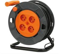 Cable de extensión enrollable Zenitech KF-FXG-25L, con 4 enchufes, 25 metros
