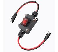 Cable de extensión impermeable Sae a Sae con interruptor de encendido y apagado dual, 12 AWG 25 A CC 12 V-24 V Cable de alimentación en línea para luz de batería solar, arnés de cables al aire libre