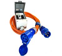 Cable de extensión para camping con contador de energía, H07BQ-F, 3x2,5mm², color naranja, 15 metros