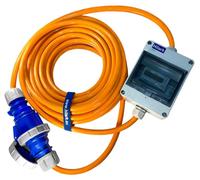 Cable de extensión para caravanas, marca CEE Starkstrom, de 32A, con cable PUR H07BQ-F de 5x4mm², grado de protección IP65, e incluye contador de energía, longitud de 3 metros