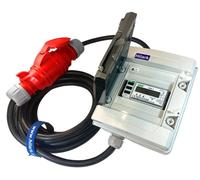 Cable de extensión para corriente fuerte de la CEE, con contador de energía e indicador de fase, 32A, cable H07RN-F, 5x4mm², distribuidor de energía para obra, grado de protección IP40, 10 metros