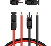 Cable de extensión para panel solar de 30,48 metros (100 pies), con conectores hembra y macho, sección de 6 mm²/10 AWG. Juego de 2 unidades