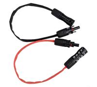 Cable de extensión para panel solar ultra plano de 42 cm, cable fotovoltaico de 1500 V para conexión de inversor, flexible fotovoltaico a través de la pared, cobre chapado en plata, negro y rojo, 1