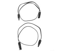 Cable de extensión solar, cable fotovoltaico plano con conectores preinstalados, flexible resistente a los rayos UV para el panel de la azotea del balcón, par negro (50 cm)
