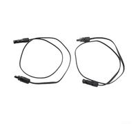 Cable de extensión solar, cable fotovoltaico plano con conectores preinstalados, flexible resistente a los rayos UV para el panel de la azotea del balcón, par negro (100 cm)