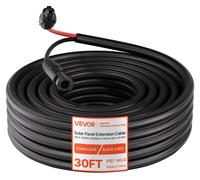 Cable de extensión solar VEVOR, 9,14 metros, 10 AWG, cable de extensión solar con cubierta ignífuga, conectores hembra y macho, IP67, cable fotovoltaico, para coche, caravana, color y rojo