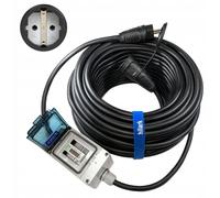 Cable de extensión tipo Schuko, reforzado, con contador de energía, H07RN-F 3x2,5, 25 metros