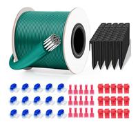Cable Delimitador Robot Cortacesped 100m + 50 Piquetas, Cable Perimetral | 15 Conectores Cable + 15 Terminales Conexión, Compatible con Gardena, Bosch, Husqvarna, Worx y Más - Ø2,7 mm