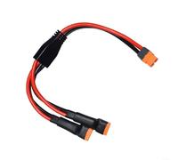 Cable divisor xt60 Y 1 hembra a 2 machos 30 cm 10AWG principal 12AWG rama cobre estañado para conexión de batería paralela en coches RC barcos, aviones, paneles solares y energía portátil