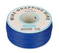 Cable Eléctrico, 1 Rollo Envoltura de Alambre Hilo de Cobre Sencillo Hilo 30awg Cable 0.25mm Diámetro de Núcleo (Azul)