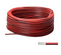 Cable eléctrico de 20 metros, 2 pines, cobre estañado, PVC, aislado, rojo, negro, para tira de luz LED de un solo Color, Cable de extensión 22AWG