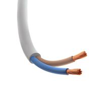 Cable eléctrico redondo bipolar sección 2x1,5mm, color blanco | Manguera eléctrica redonda 2x1.5mm² blanca 2G1.5 tipo H05VV-F (15 metros)