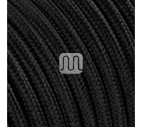 Cable eléctrico redondo revestido de tela de color negro (2 x 0,75 mm