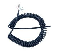 Cable en espiral de alambre blindado con resorte resistente a altas temperaturas - 5 núcleos 24 AWG, cable de alimentación telescópico (1-14 metros)(Stretch 5meter)