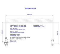 Cable espiral BACHMANN, modelo H05VV-F, 3 conductores, sección 1,5 mm², longitud 1,0 metro, color blanco, con certificación ISV/CEE7/7