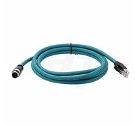 Cable Ethernet HangTon CAT5e M12 de 4 pines D-Code a RJ45 para Keyence IV2, Datalogic 210N, Sick Omron Vision Sensor Lector de código de barras Escáner Profinet Interruptores de red de control de