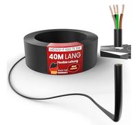 Cable flexible de plástico H03VV-F 4G0,75 negro o blanco, de 5 a 100 m, color negro o blanco, cable flexible para dispositivos (negro, 40 m)