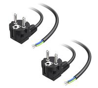 Cable Matters Cable de Alimentación Schuko, Pack de 2, 2m, Negro | 3-Conductores cable de conexión 16A 250V, VDE y CE, Schuko macho con cable para electrodomésticos