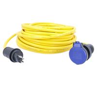 Cable para obra, 50 metros, 3G1,5, con conector SEV tipo T23, 230V/16A, IP55, color amarillo