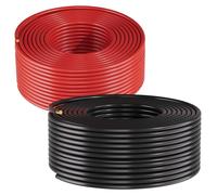 Cable para paneles solares, kit de 30.48 metros, color negro y rojo, calibre 10 AWG (6 mm²). Cable de extensión para paneles solares, cable de cobre estañado para sistemas fotovoltaicos autónomos en e