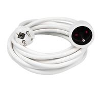 Cable Prolongador Perel - 5 Metros - Blanco - 3g1.5 - Toma de Tierra de Espiga