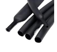 Cable protector de alambre 10/50/100 metros 3:1 Tubo termorretráctil 2,4-25,4mm funda de gestión de cables aislado negro/rojo(Black,6.4MM-10M)