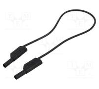 Cable prueba con bananas 4mm 32amp negro 0,5 metros vsfk85002550-sw