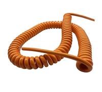 Cable retráctil de cobre de 3 núcleos, 1 alambre de resorte cuadrado, Color naranja PU, espiral pura sin oxígeno, se puede estirar de 1 a 10 metros(Stretch 5M)
