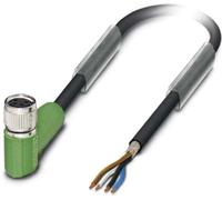 Cable sensor M8, PUR, 4 polos, conector recto, apantallado/flexible. Codificación A, longitud 10,0 metros