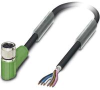 Cable sensor M8, PUR, conector de 6 polos, ángulo recto, apantallado/flexible. Codificación A, longitud de 9,0 metros, color gris oscuro RAL 7021