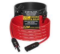 Cable Solar 4/6mm² con Conectores Autobloqueantes para Panel Fotovoltaico | Cable Solar 1500V 30/50A, Cobre Estañado, Aislamiento PPO Anti-UV, Impermeable IP67 Conector Autobloqueante, Montaje Sencillo