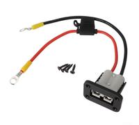 Cable solar de 50 amperios 10 AWG de 30 cm con soporte M8 | Clasificación de 50 amperios, cobre puro de 10 AWG, terminal de anillo M8, soporte de montaje incluido, 30 cm de longitud