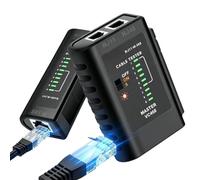Cable Tester - Network Mapper, RJ11 Signal Detector For Wire | 10.3x9.8x2.8cm | 9 LED Indicator Design | Split Structure ABS PC Continuity Tester For Ethernet, Telephone Line, Electrician