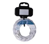 CABLE TEXTIL TRENZADO 2x0,75mm C-01 ALUMINIO BLANCO SEDA 5m