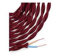 Cable textil trenzado 2x0,75mm c-08 burdeos seda 5m