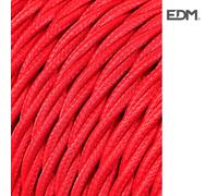 Cable textil trenzado 2x0,75mm c-62 rojo 5m