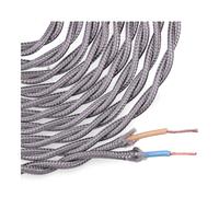 Cable textil trenzado 2x0,75mm c-63 gris oscuro seda 5m