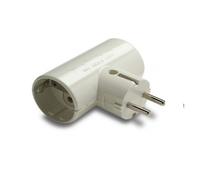 CABLEPELADO Adaptador Enchufe Schuko Doble | Enchufe de Pared regleta | con Protección Infantil | I Portacontactos en cerámica, Reforzado I TT I 16A I 250V White