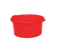 CABLEPELADO Barreño de plastico Redondo con Asas, Balde de plástico, Cubo de Agua, Cubeta de plástico, Tina Multiusos, Cubo Limpieza, Capacidad 20 litros, Diámetro 42 cm, Altura 20 cm, Rojo