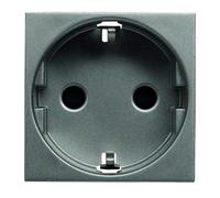 CABLEPELADO Base de enchufe Schuko Niessen Zenit | Base schuko con dispositivo seguridad y embornamiento a tornillo | 16 A 250V | N2288AN | 45x45 mm | 1 elemento | Acabado Antracita | Niessen Zenit