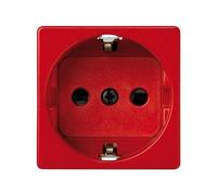 CABLEPELADO Base de enchufe Schuko Simon 27 | Base schuko con dispositivo seguridad y embornamiento a tornillo | 16 A 250V | 27472-65 | 45x45 mm | 1 elemento | Acabado Rojo | Simon 27