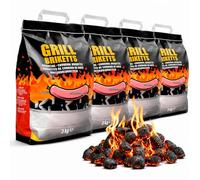 CABLEPELADO Briquetas de Carbón para Barbacoas 3kg, Encendido Rápido, Sin Aditivos, Compatibles con Todo Tipo de Parrillas, 3 Kg | Grill Briketts (4x3 kg)