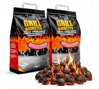 CABLEPELADO Briquetas de Carbón para Barbacoas 3kg, Encendido Rápido, Sin Aditivos, Compatibles con Todo Tipo de Parrillas, 3 Kg | Grill Briketts (2x3 kg)