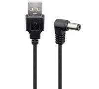 CABLEPELADO Cable alimentación CC acodado | Cable Extensión Alimentación CC Angular | Compatible con CCTV, DVR, Tira LED, Router, Sensores, Alexa | 2V CC 2A | DC 5.5 x 2.5 mm | Negro | 1 Metro