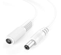 CABLEPELADO Cable alimentación CC | Cable de Extensión de Alimentación CC | Compatible con CCTV, DVR, Tira LED, Router, Pantallas, Sensores, Alexa | 2V CC 2A | DC 5.5 x 2.1 mm | Blanco | 6 Metros
