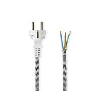 CABLEPELADO Cable de alimentación para Plancha | Cable Eléctrico Plancha | H03RT-F 3G1.0 | Sección 3 x 1.50 mm² | IP 20 | 3 Metros (Blanco)