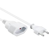 CABLEPELADO Cable de extensión alimentación CEE 7/16, Cable de Alimentación Conector de Tipo C, Cable alargador Corriente, H03-VV-H2-F | 250 V, Sección del Cable 0,75 mm² | 3 Metros | Blanco