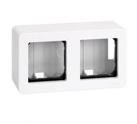 CABLEPELADO Caja de superficie para 2 elemento Simon 27 Play, 68x130 mm y 50 mm fondo, Apto para superficie, 27821-35, Material de Termoplástico, color Blanco, 2 Elementos